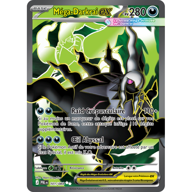 Carte Pokémon Méga-Darkrai-ex 101/084 Ultra Rare Nuit Noire