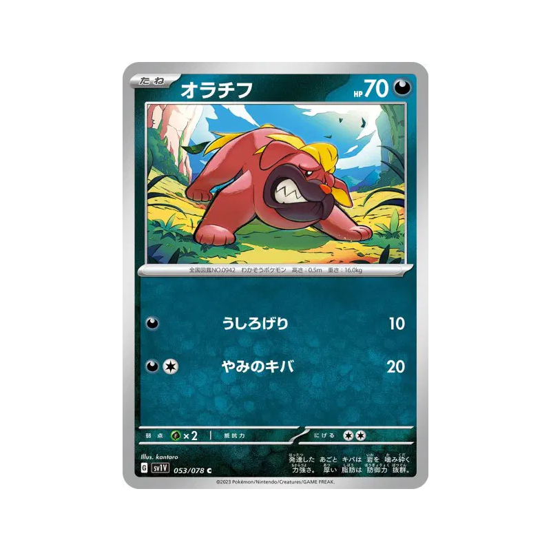 Carte Pokémon Japonaise Grondogue 053/078 Violet ex