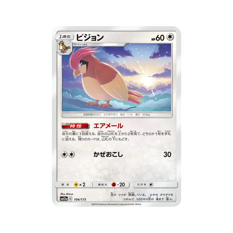Carte Pokémon Japonaise Roucoups 104/173 Tag All Stars