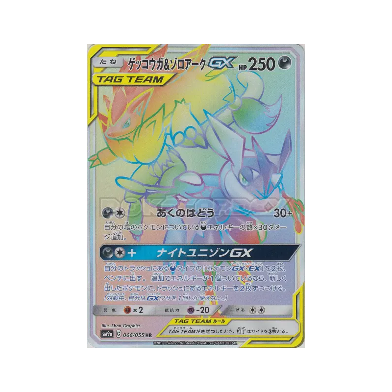 Carte Pokémon Japonaise Amphinobi et Zoroark-GX 066/055 Night Unison